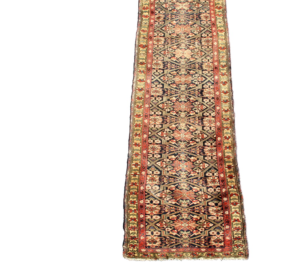 Appraisal: PERSIAN RUNNER - ' X ' - Ten gabled rectangular