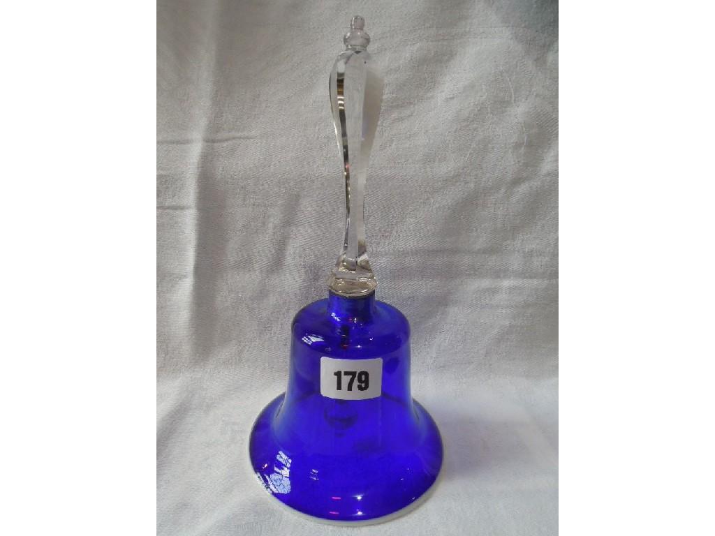 Appraisal: A Victorian style Bristol Blue glass table bell cm high