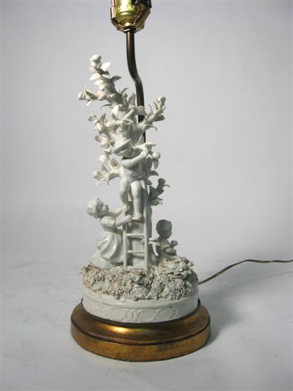 Appraisal: A white french bisque figural group depicting young children climbing