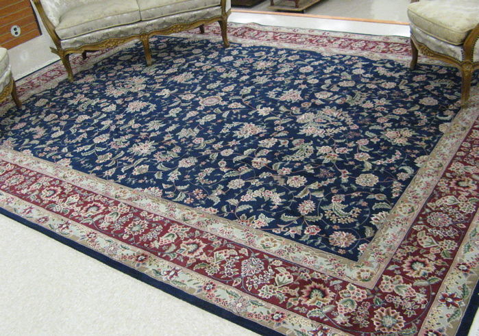 Appraisal: HAND KNOTTED ORIENTAL SILK AND WOOL CARPET overall scrolling floral