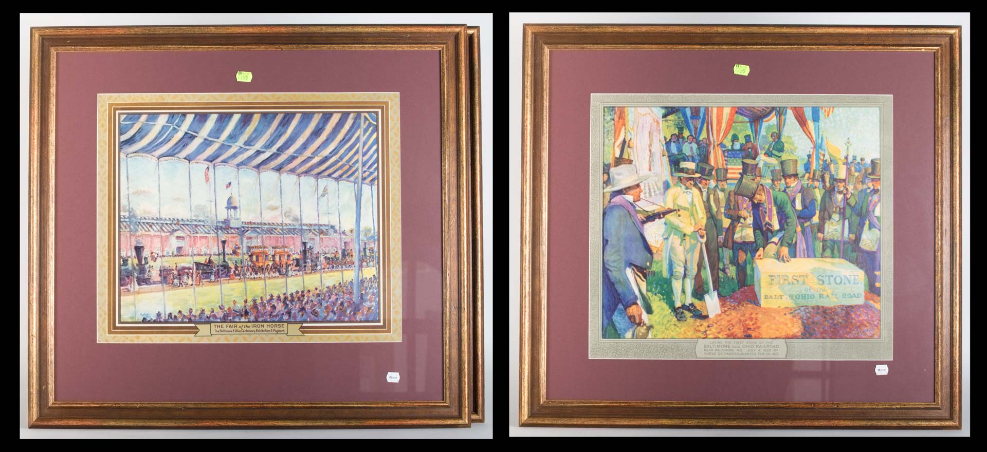 Appraisal: Two framed Fair of the Iron horse prints