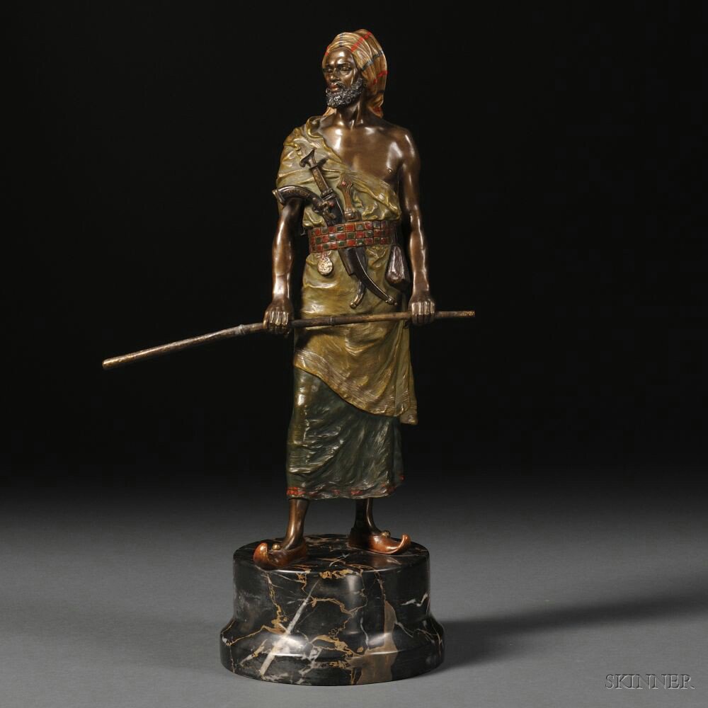 Appraisal: Cold-painted Bronze Figure of a Persian Warrior Austria early th