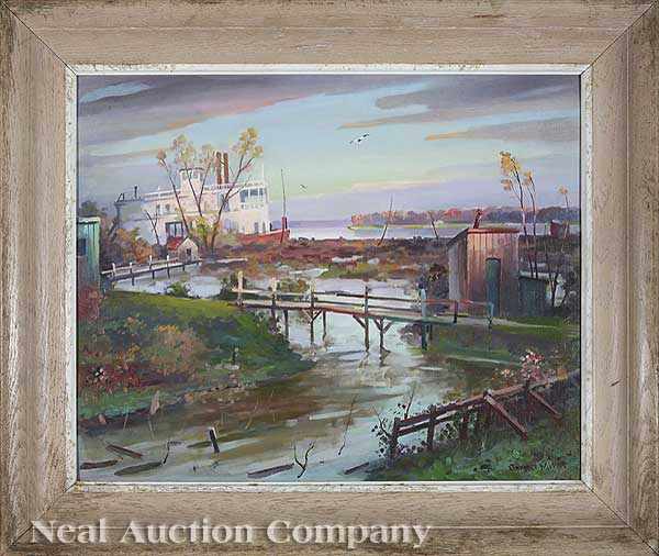 Appraisal: Clarence Millet American New Orleans - Levee by the Mississippi