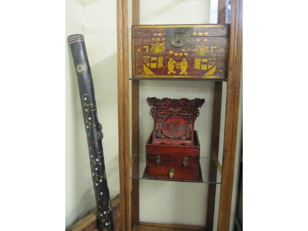 Appraisal: Two Chinese boxes didgeridoo etc