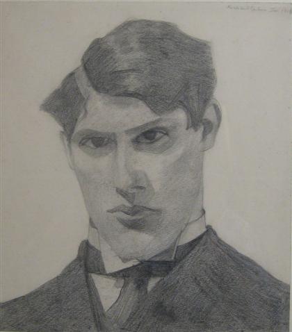 Appraisal: RICHARD CARLINE british - PORTRAIT OF A YOUNG MAN self-portrait