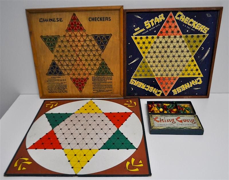 Appraisal: LOT CHINESE CHECKERS GAME BOARDS GAMES Vintage Chinese Checkers Boards