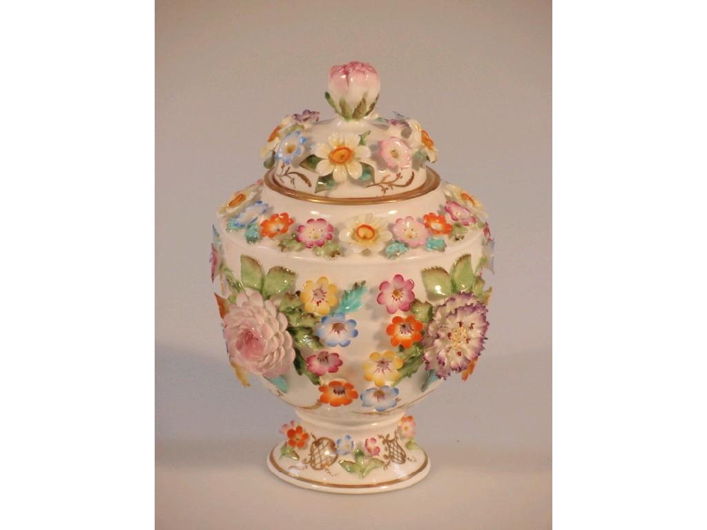 Appraisal: A Coalbrookdale by Coalport floral vase and cover cm