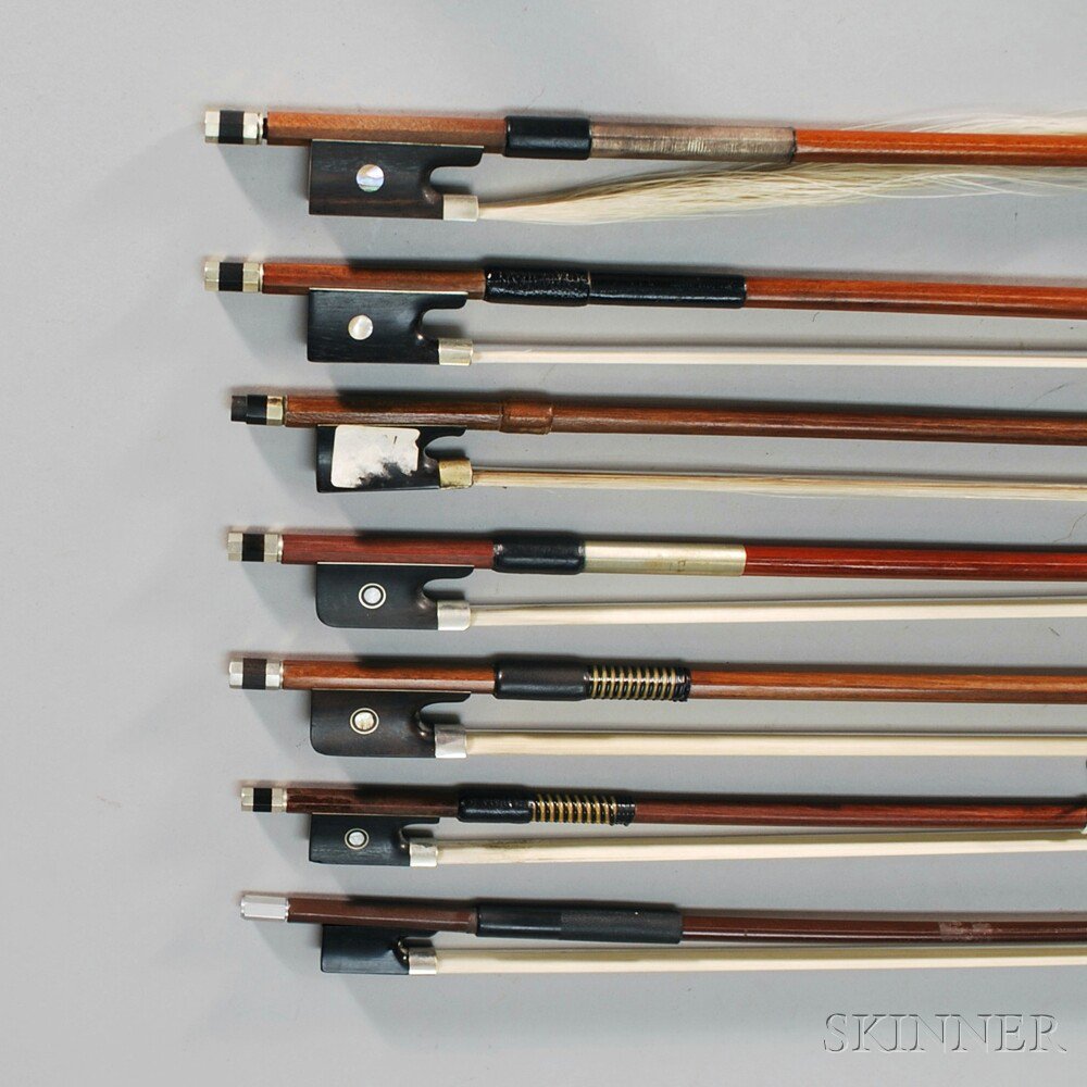 Appraisal: Seven Assorted Student Bows a -size cello bow a -size