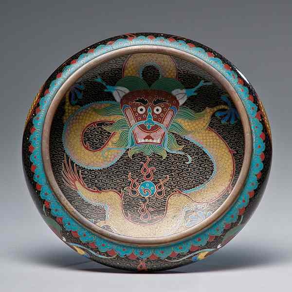 Appraisal: Chinese Cloisonn Bowl Chinese A low footed bowl the exterior