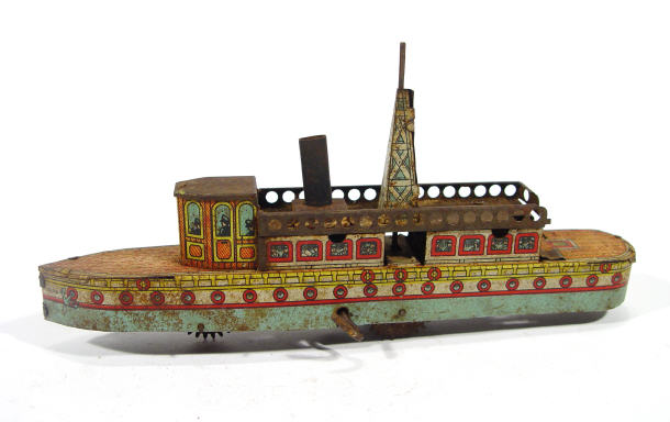 Appraisal: Tinplate clockwork tinplate steamship model the MT Espana cm in