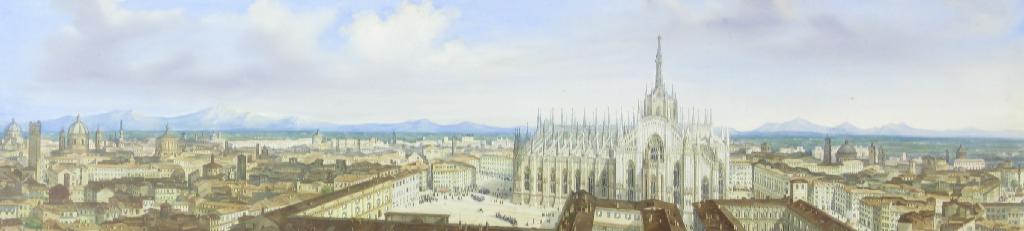 Appraisal: CONTINENTAL SCHOOL circa View of Milan and Genoa hand-coloured lithographs