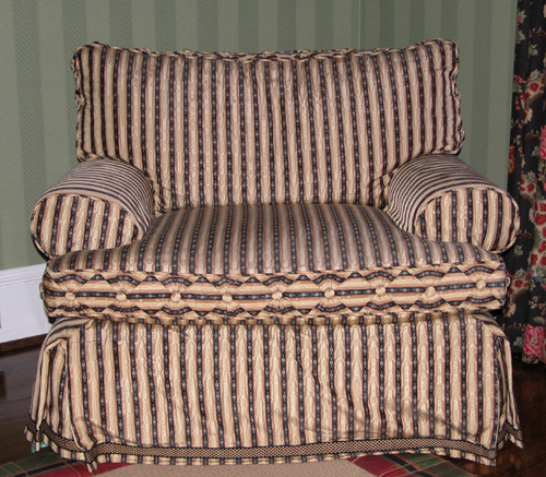 Appraisal: Pair of Upholstered Overstuffed Chairs th century Unknown x x