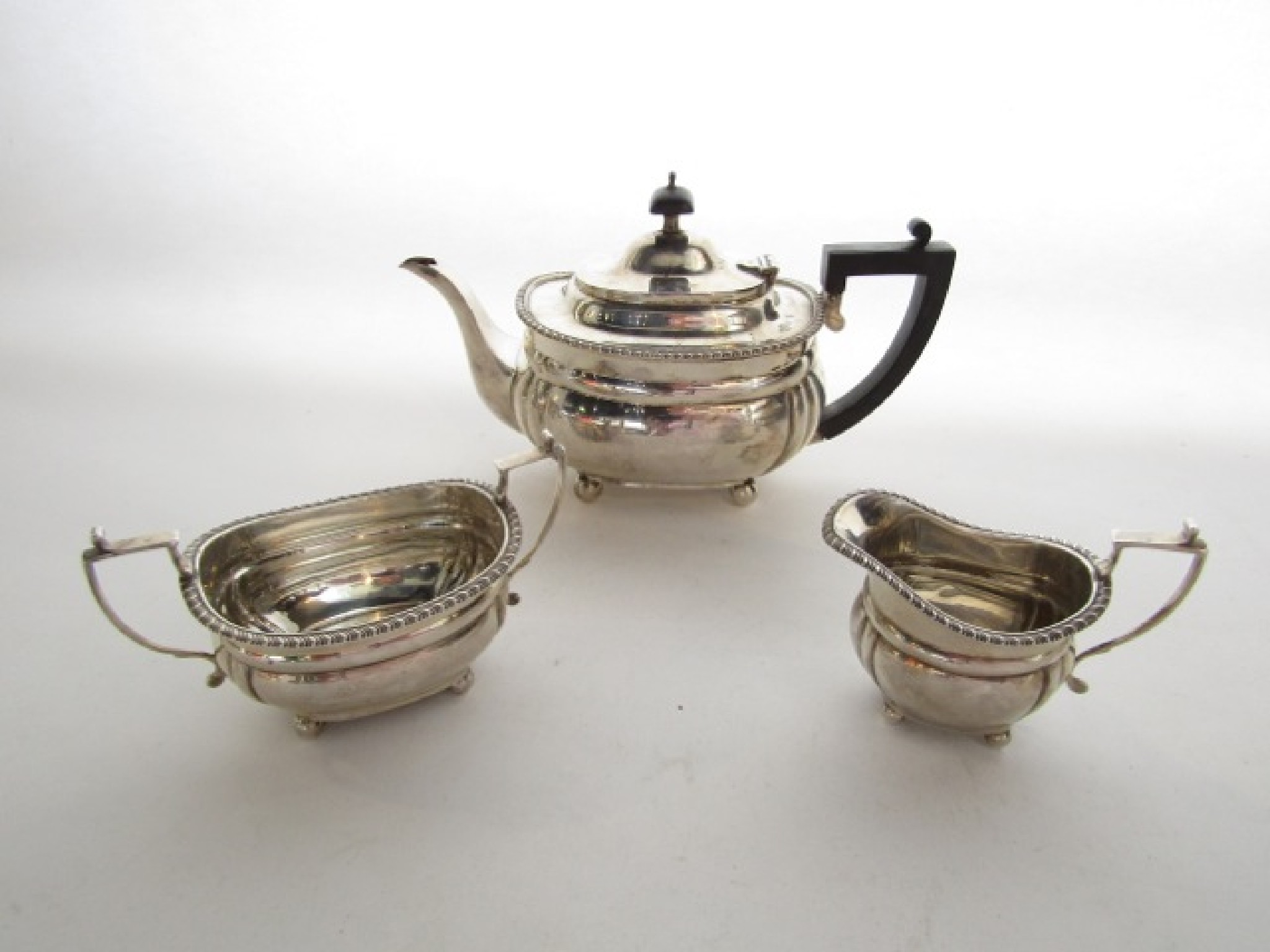 Appraisal: A George V silver three-piece tea set C S Harris