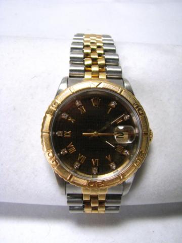 Appraisal: Rolex Datejust gentleman's wristwatch two-tone stainless and gold thunderbird bezel