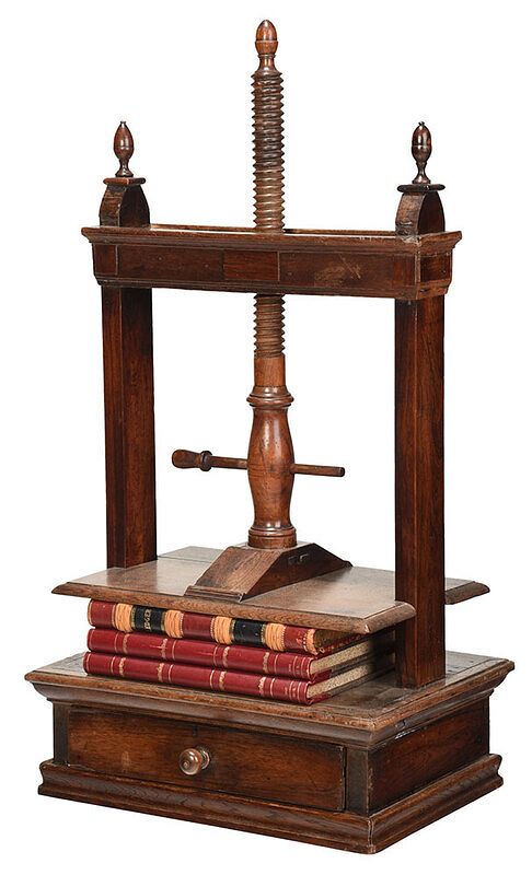 Appraisal: Georgian Oak Tabletop Book Press British th th century in