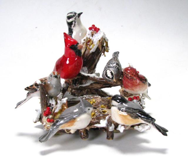 Appraisal: Barbara Kuhlman Richmond IN sculptor Ceramic Bird Grouping Birds in