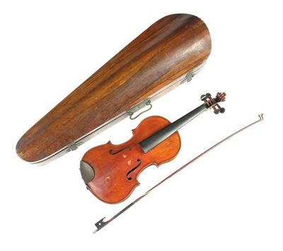 Appraisal: A violin with a two piece back and inlaid stringing