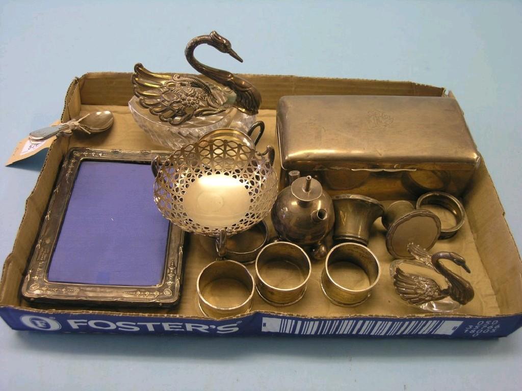 Appraisal: Small silverware to include a sweetmeat basket oil dispenser and