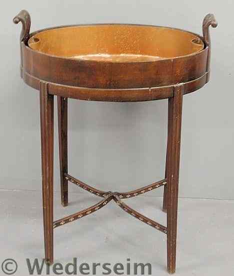 Appraisal: Chippendale style mahogany planter c with carved handles and copper