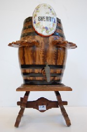 Appraisal: CERAMIC SHERRY BARREL ON WOODEN STAND