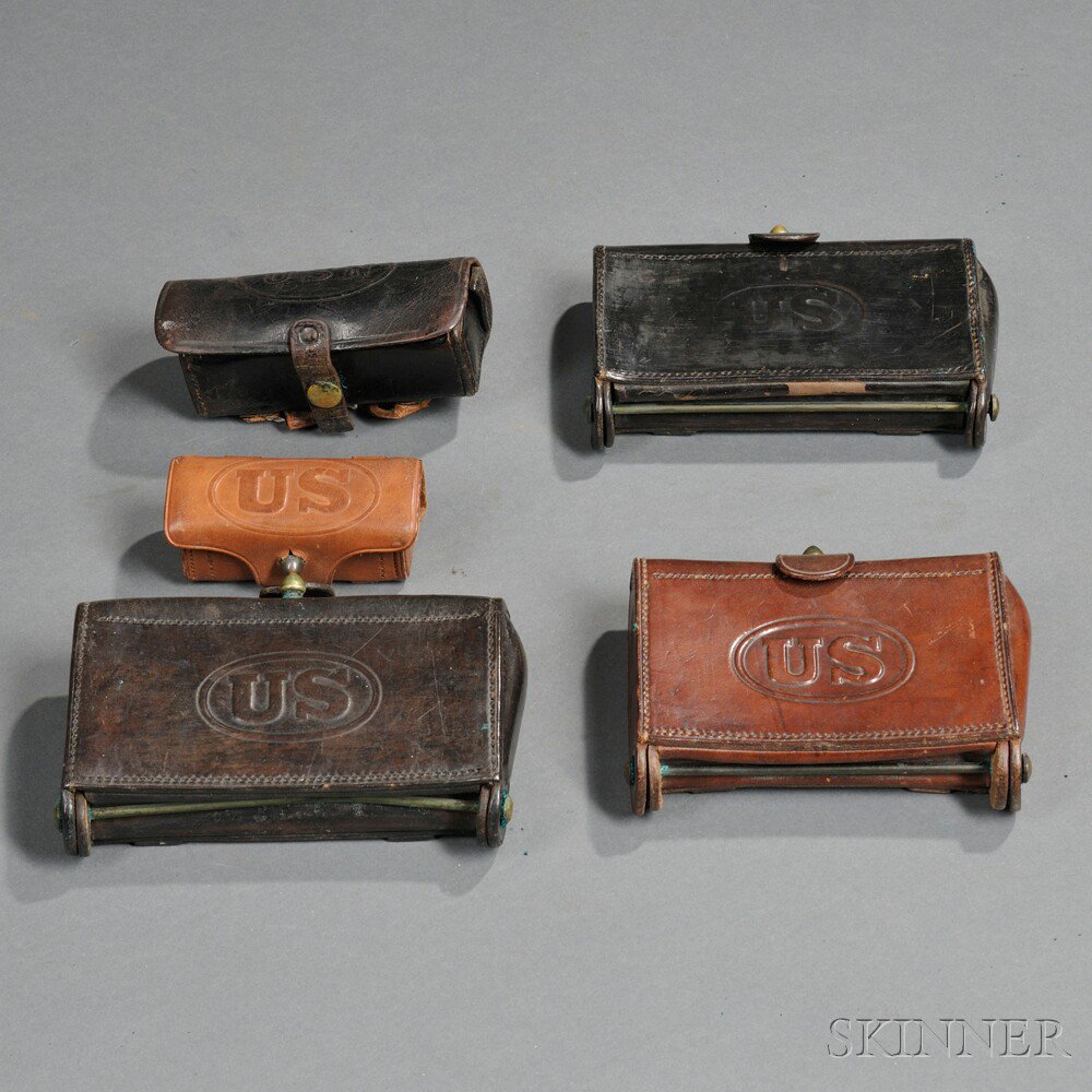 Appraisal: Three McKeever Cartridge Boxes and Three Pistol Cartridge Boxes c