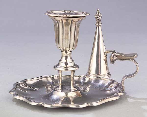 Appraisal: An English Sterling Silver Chamberstick Henry Wilkinson Co Sheffield -