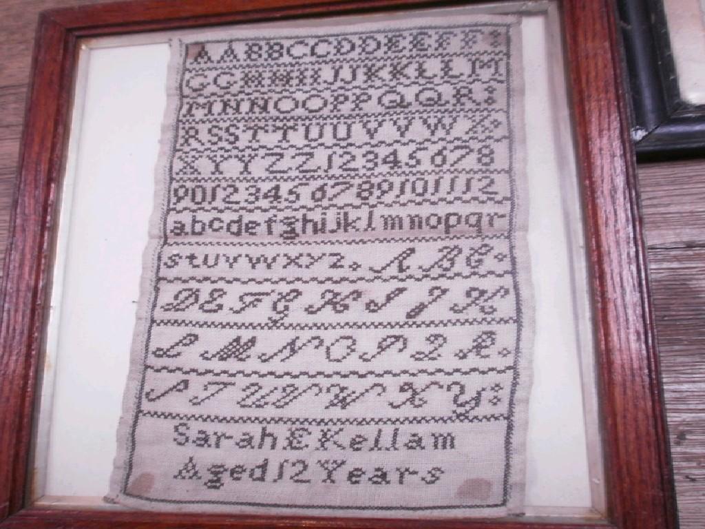 Appraisal: Three thC needlework samplers one with letters and numerals signed