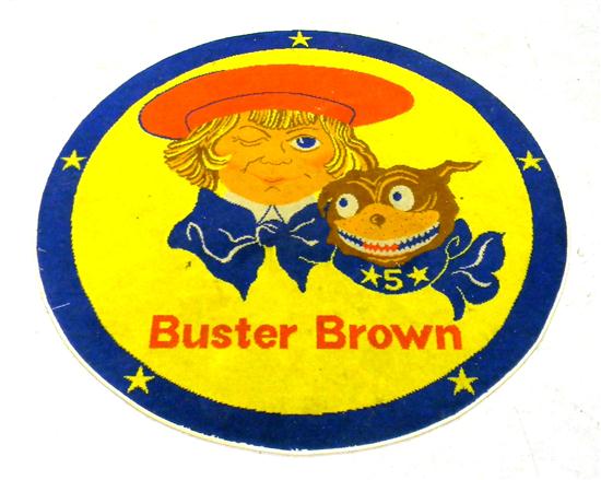 Appraisal: Buster Brown c s circular rug blue border yellow field