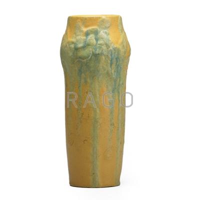 Appraisal: VAN BRIGGLE Early vase with daffodils yellow and light green