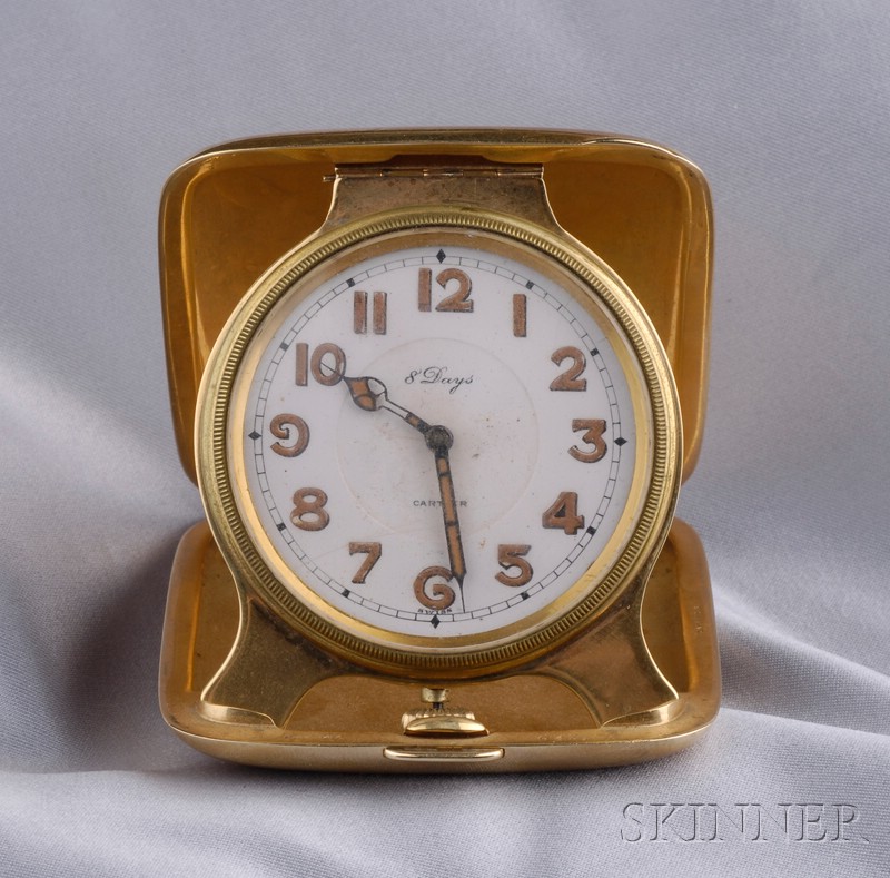 Appraisal: kt Gold Travel Timepiece Cartier c late s the white