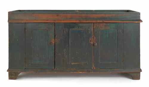 Appraisal: Large Pennsylvania painted dry sink th c with a well