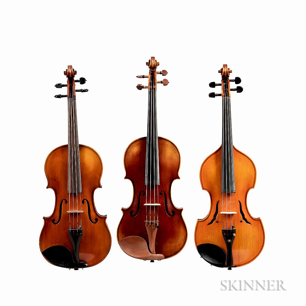 Appraisal: Three Violins Three Violins labeled Modele d'apres Jacobus Stainer in