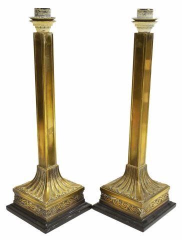 Appraisal: lot of Neoclassical bronze table lamps th c single light