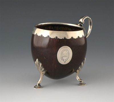 Appraisal: An th century silver mounted coconut cup unmarked probably Scottish