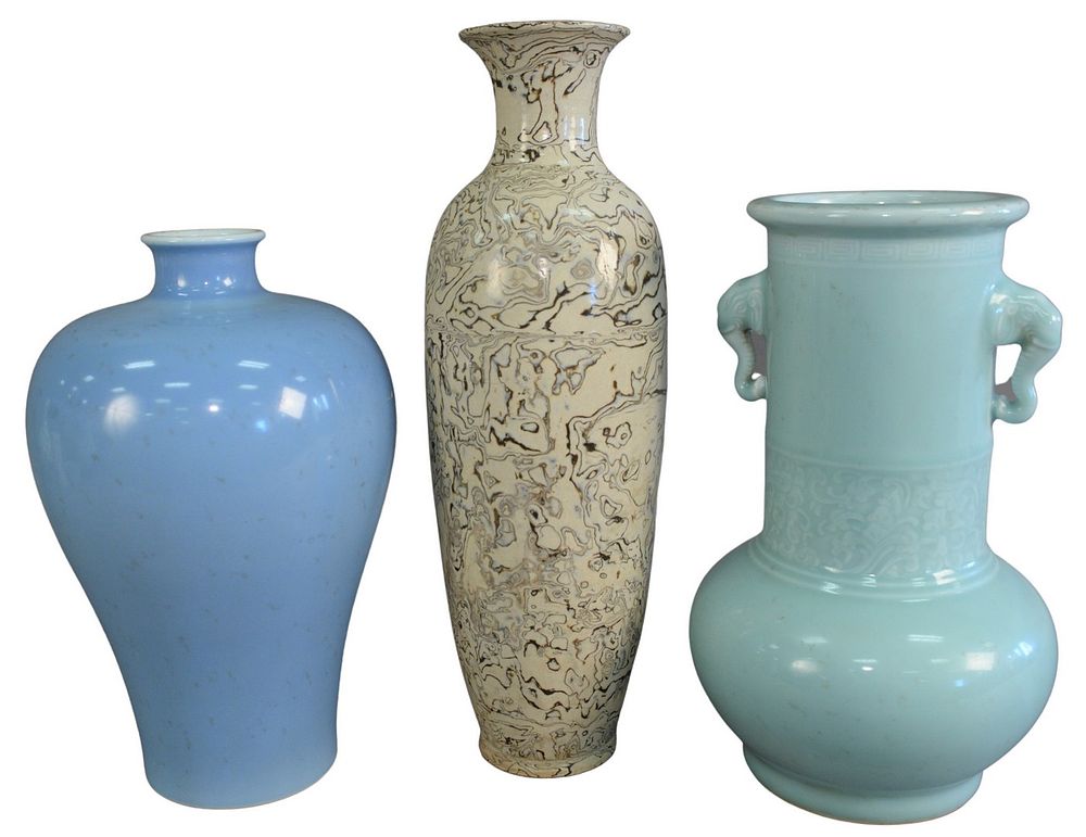 Appraisal: Three Piece Group to include a Chinese celadon vase having