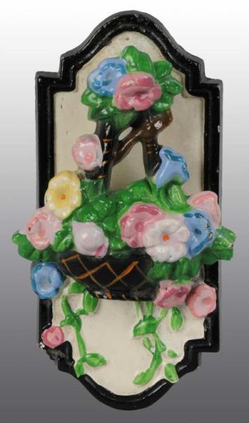 Appraisal: Cast Iron Mixed Flowers in Basket Doorknocker Description Made by