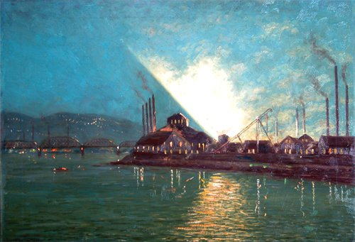 Appraisal: Artist Heitmuller Louis J Title Steel Mills on the Monongahela