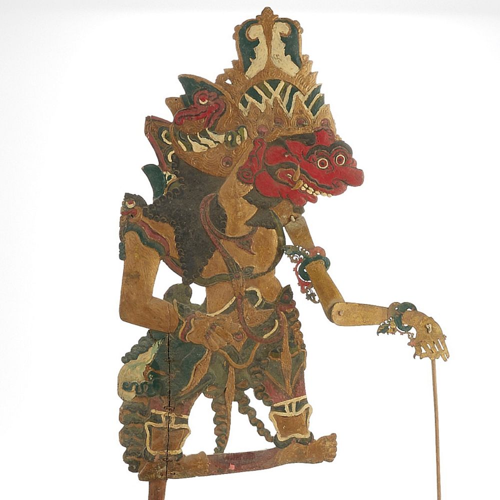 Appraisal: Indonesian Balinese Shadow Puppet of Humans and Gods Indonesian Balinese