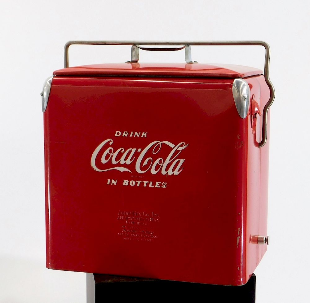 Appraisal: Vintage Drink Coca-Cola Red Advertisement Cooler United States th Century