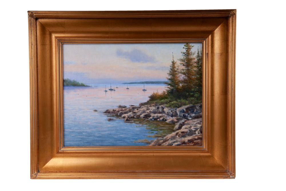 Appraisal: DAVID CHAPPLE EVENING MAINE oil on artist's board signed lower