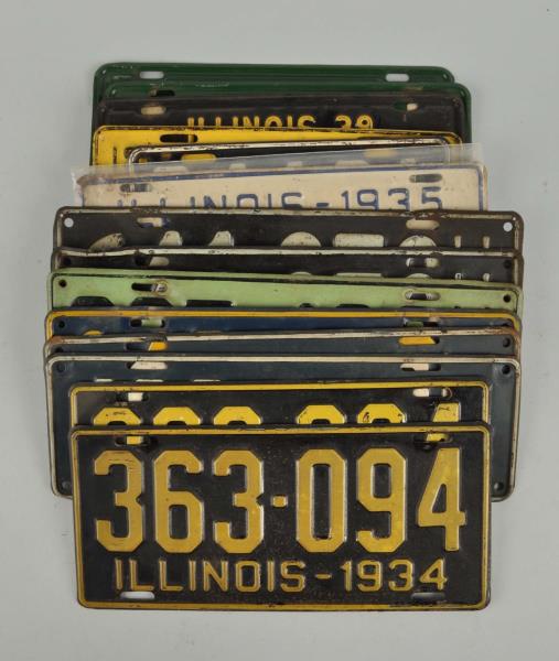 Appraisal: Lot Of Illinois License Plates From - Included in this