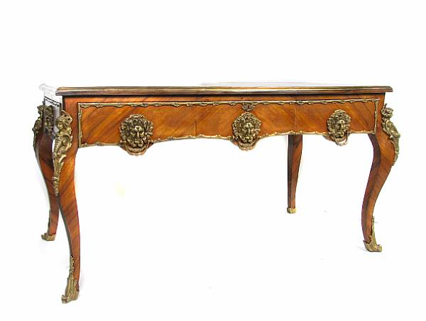 Appraisal: A Louis XV style bureau plat height in width ft