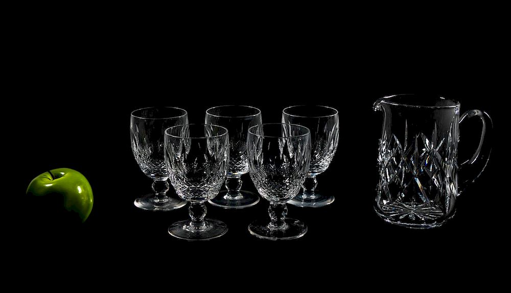 Appraisal: Waterford Crystal Colleen Goblets w Jug PCS th century Waterford