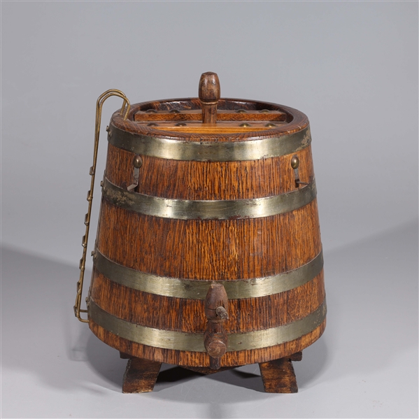 Appraisal: Small Chinese wood and metal keg overall good condition not