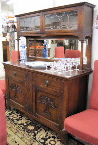 Appraisal: ART NOUVEAU OAK SIDEBOARD English early th century in two