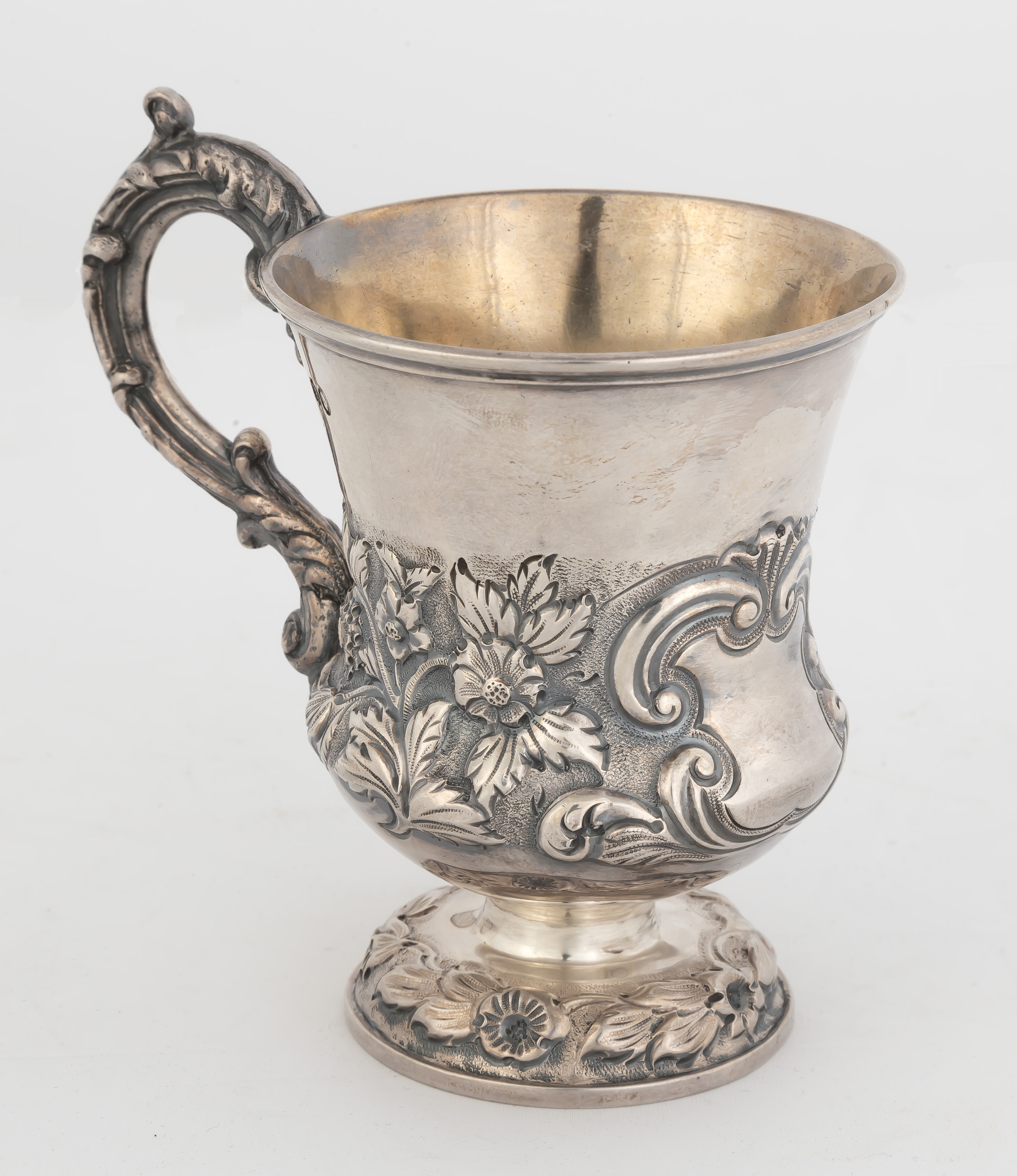 Appraisal: Benjamin Smith London Sterling Silver Handled Cup c Repousse floral