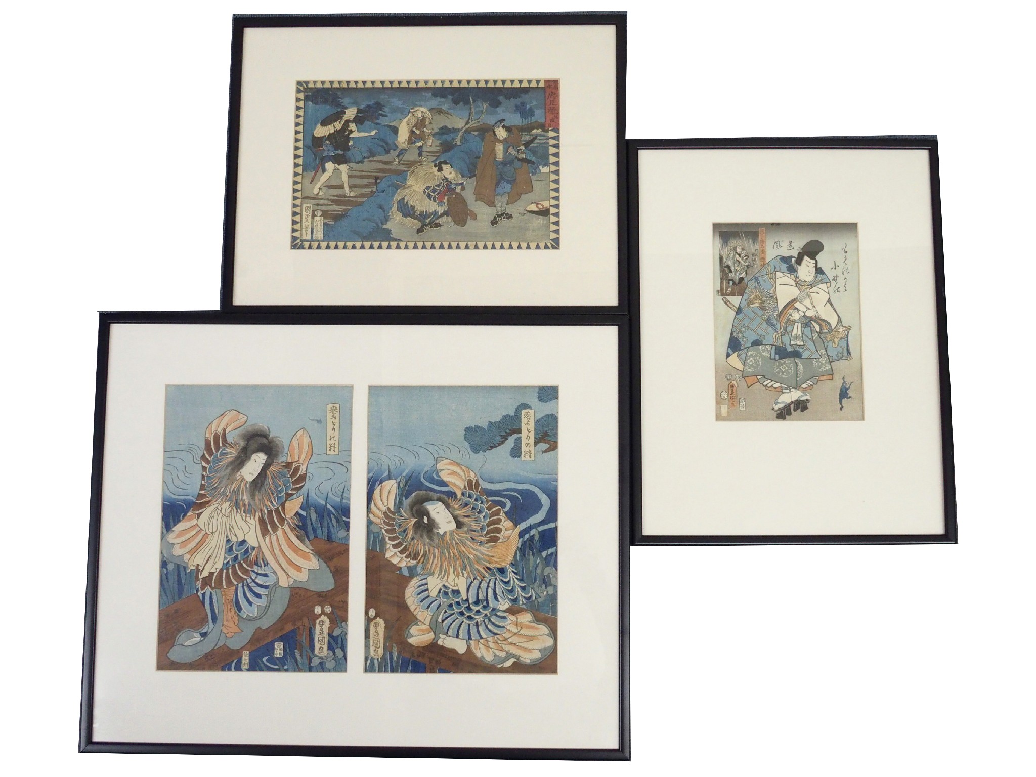 Appraisal: TOYOKUNI III Kunisada Diptych woodblock print x cm each Toyokuni