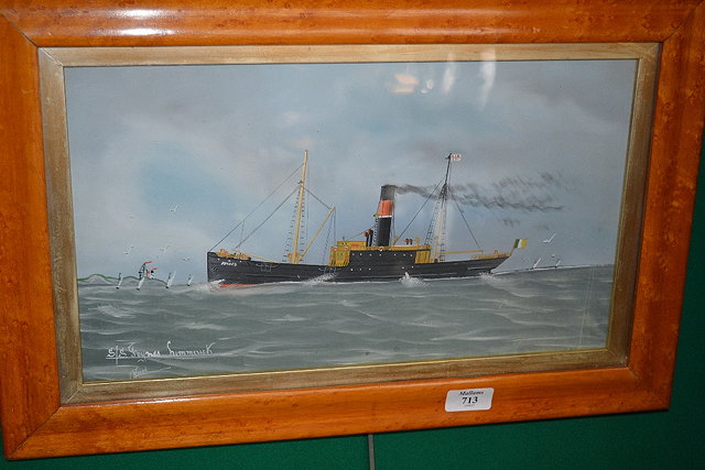 Appraisal: th Century SchoolSS Foynes indistinctly signed gouache cm x cm