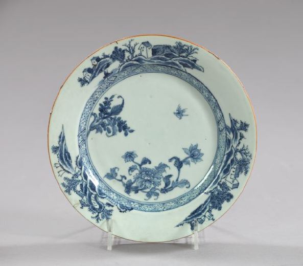 Appraisal: Chinese Export Blue and White Porcelain Plate fourth quarter th