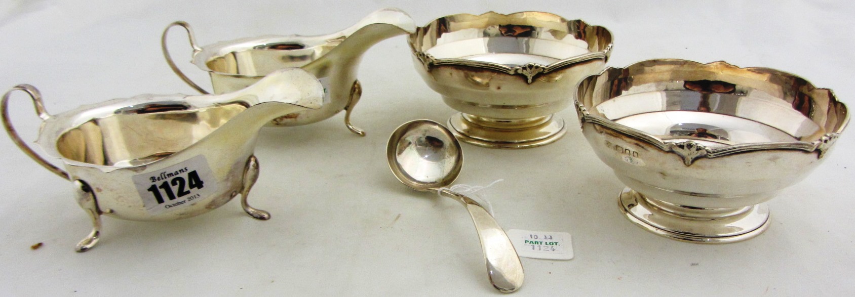 Appraisal: Silver comprising two similar sauceboats in a matching design Sheffield